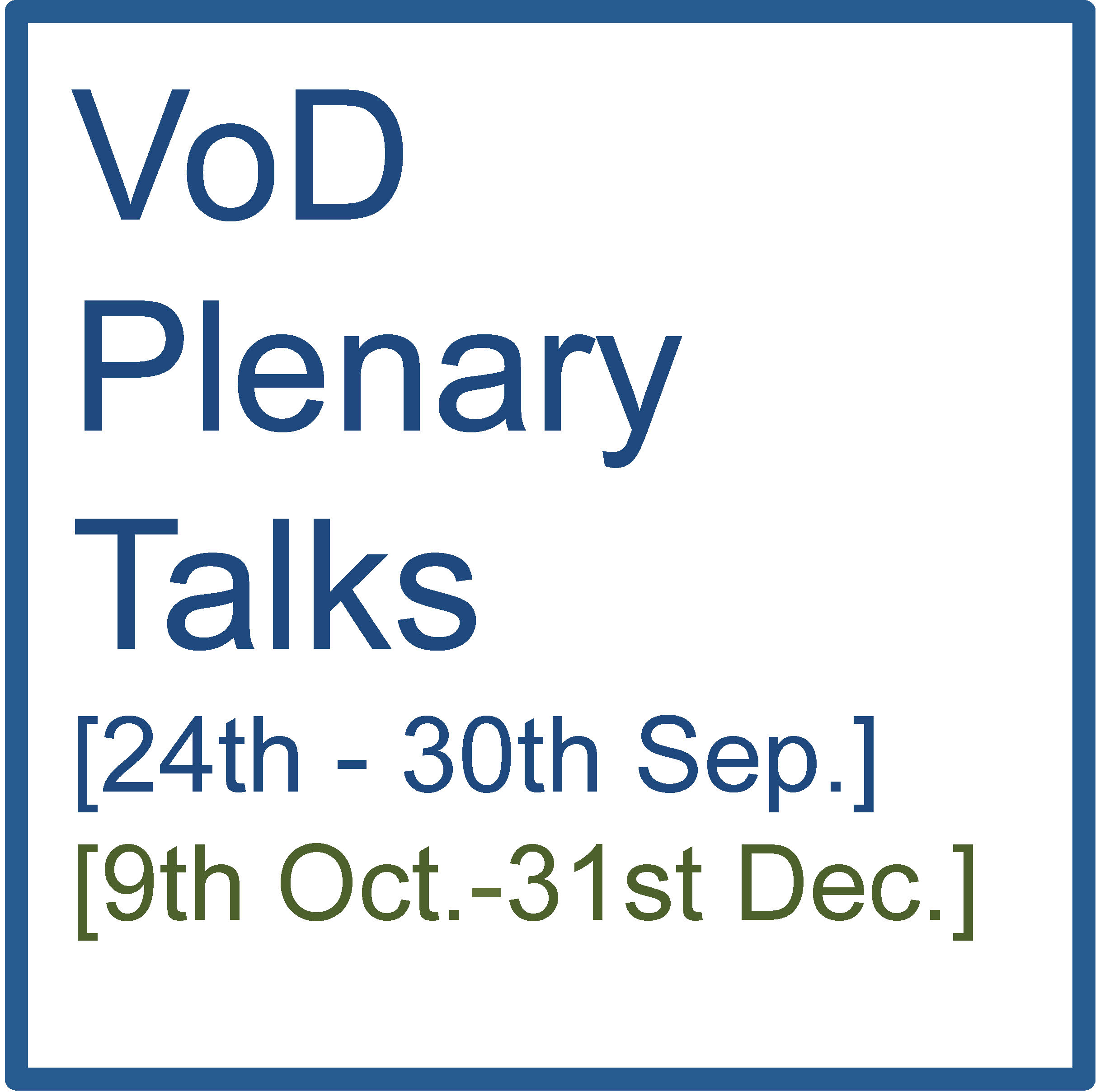 VoD Plenary Talks