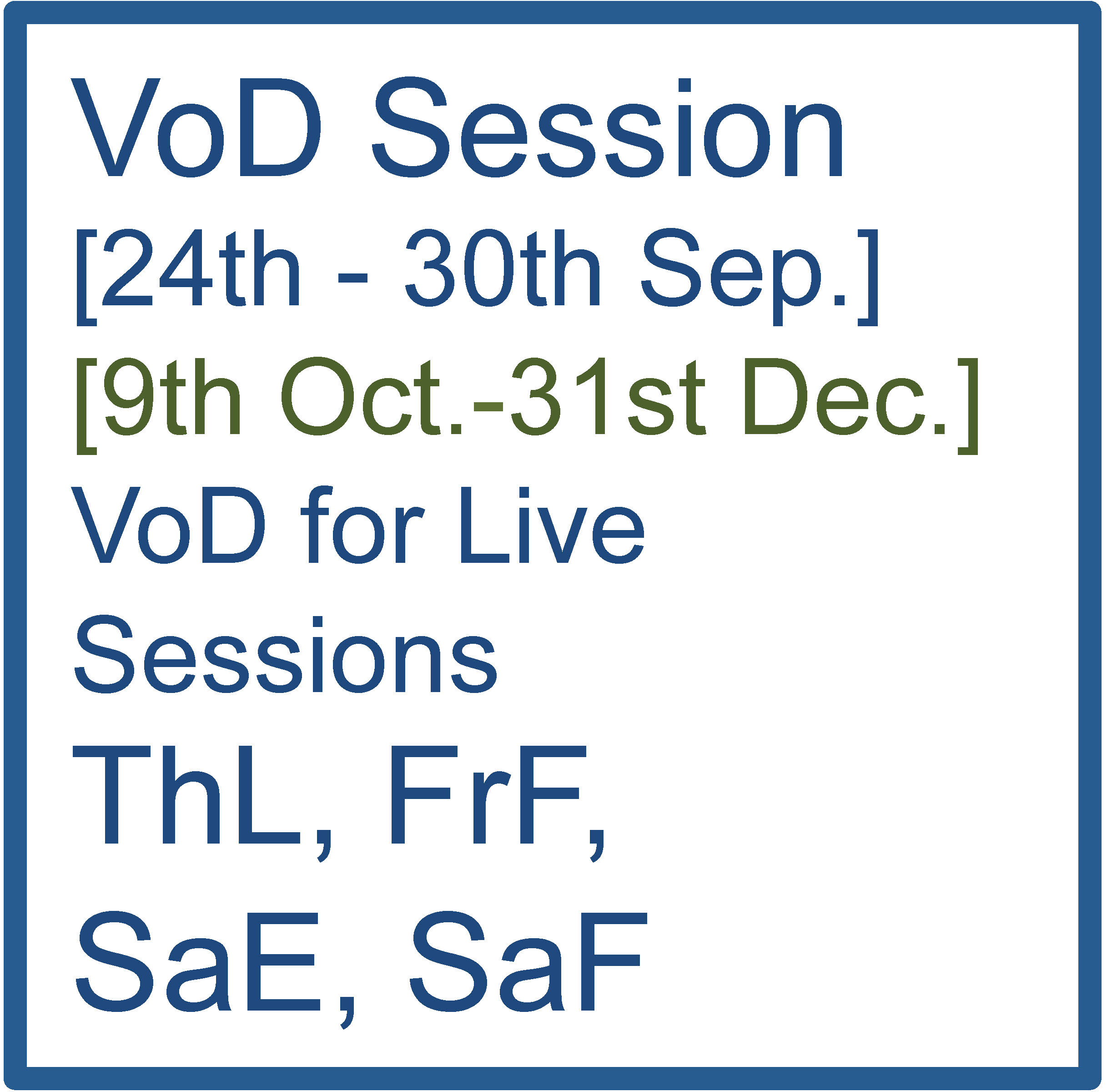 VoD for Live Sessions
